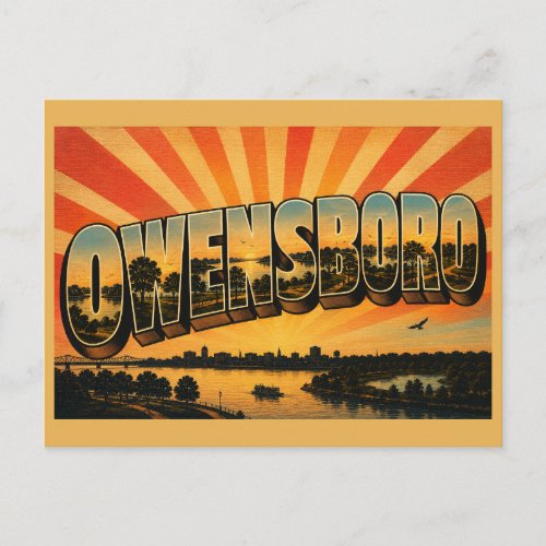 Owensboro Kentucky Ohio River Parks Lakes Art Postcard