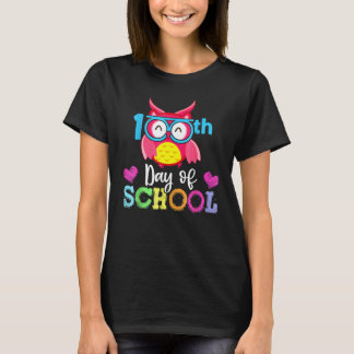 Owl 100 Days Of School Kids Girls Boys Teacher T-Shirt