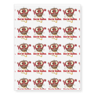 Owl 100th Day Of School 100 Days Smarter Gifts Temporary Tattoos