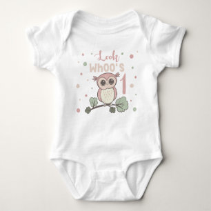 Owl 1st Birthday Baby Bodysuit
