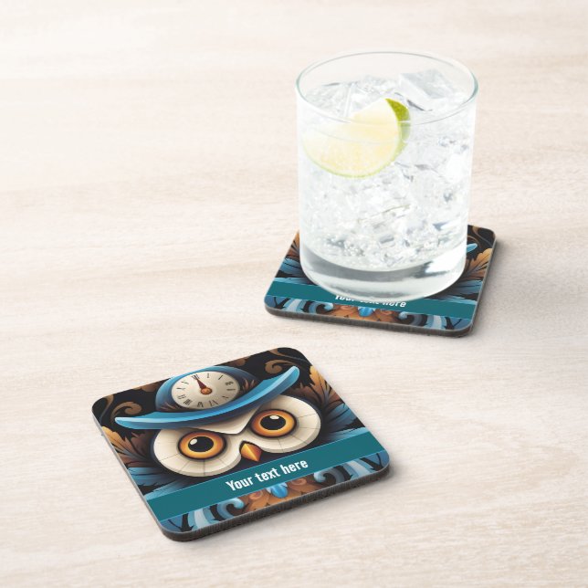 Owl 2 beverage coaster (Right Side)