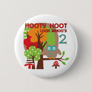 Owl 2nd Birthday T-shirts and Gifts Pinback Button