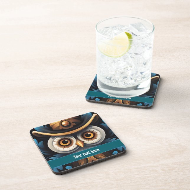Owl 3 beverage coaster (Right Side)