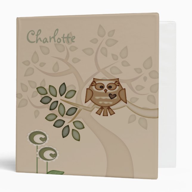 Owl 3 Ring Binder (Front/Inside)