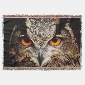 Owl 3 Throw Blanket by Ronspassionfordesign at Zazzle