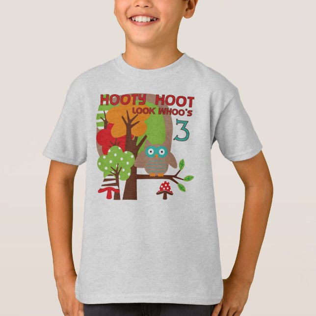 Owl 3rd Birthday T-shirts and Gifts (Front)