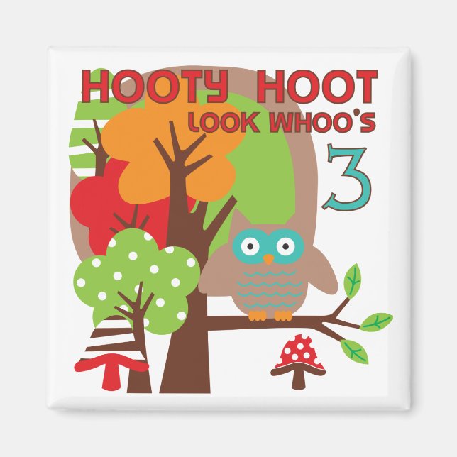 Owl 3rd Birthday T-shirts and Gifts Magnet (Front)