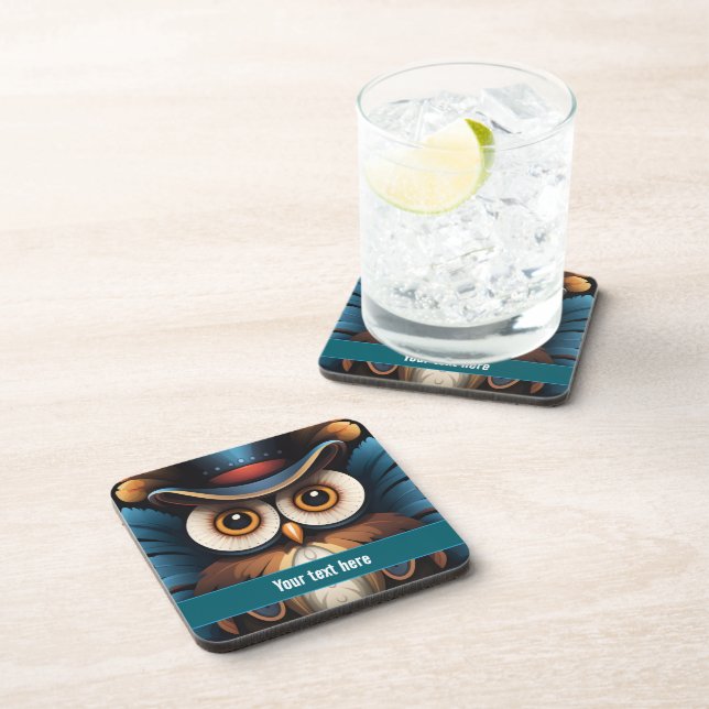 Owl 4 beverage coaster (Right Side)