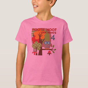 Owl 4th Birthday T shirts and Gifts