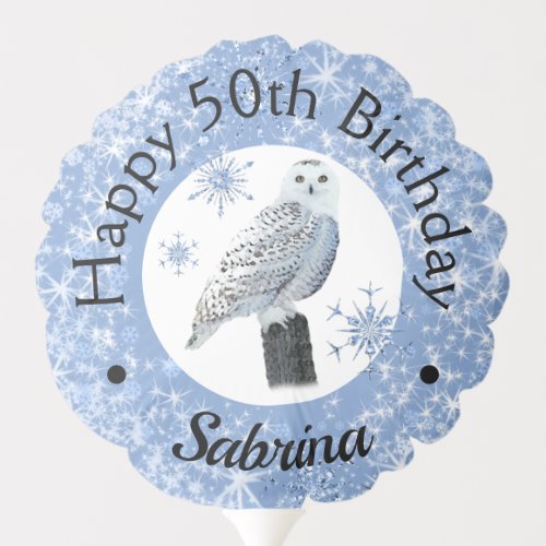 Owl 50th Birthday Balloon