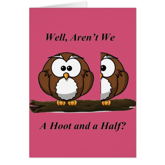 Owl A Hoot and a Half Cards (Front)