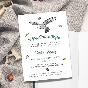 Owl A New Chapter Begins Baby Shower Invitation