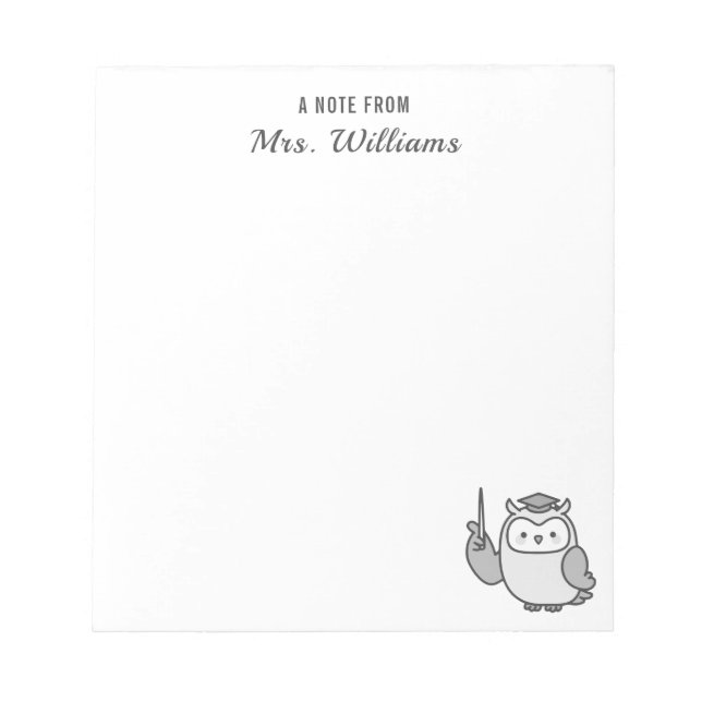 Owl A Note From Custom Name Teacher Appreciation (Front)