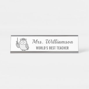 Owl A Note From Custom Name Teacher Appreciation Desk Name Plate