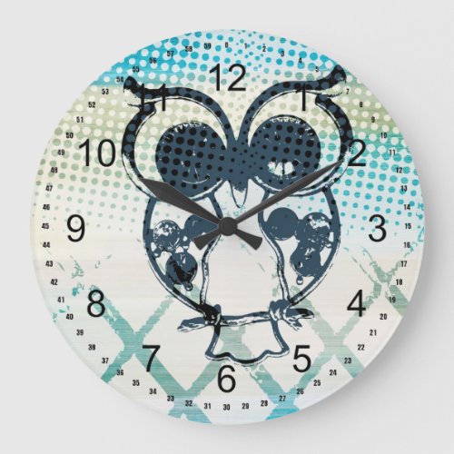 Owl Abstract Large Clock