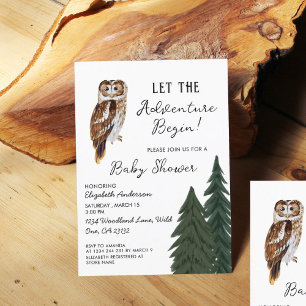 Owl Adventure Baby Shower Invitation