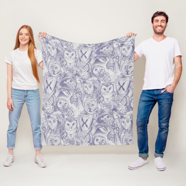 Owl Adventurer RPG Druid Barbarian Paladin Fleece Blanket (In Situ)