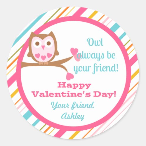 Owl Always Be Your Friend Valentines Sticker
