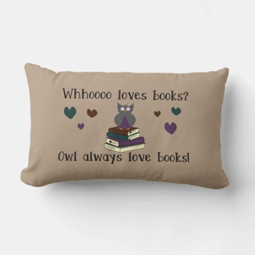 Owl Always Love Books Lumbar Pillow