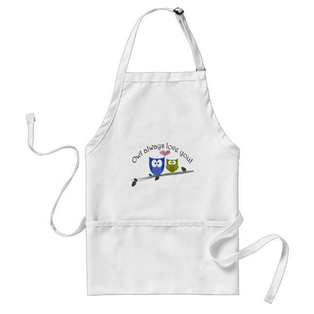 Owl always love you, cute Owls Art Adult Apron (Front)