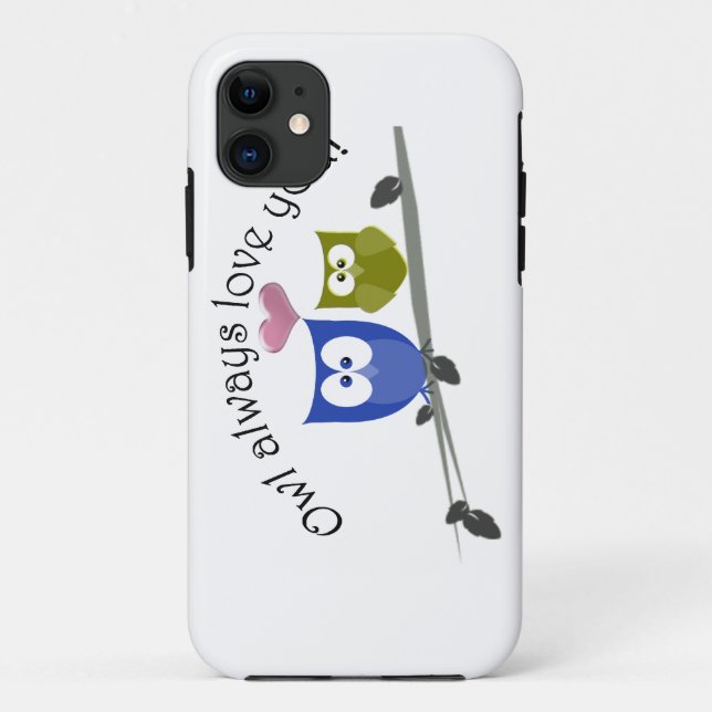 Owl always love you, cute Owls Art Case-Mate iPhone Case (Back)