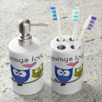 Owl always love you, cute Owls Toothbrush set