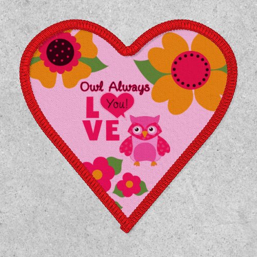 Owl Always Love You Heart Shape Patch