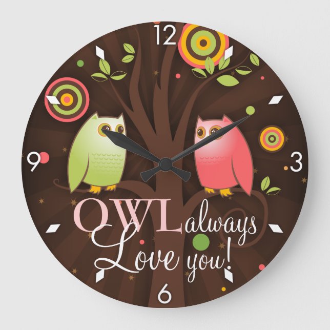 Owl Always Love You Large Clock (Front)