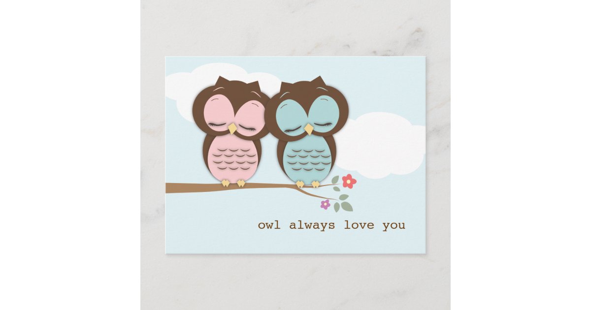 Owl Always Love You Sweet Couple Postcard Zazzle 1539