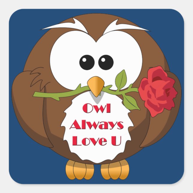 Owl Always Love You Theme Square Sticker (Front)