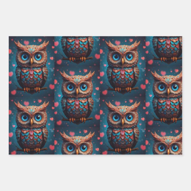 Owl always love you wrapping paper sheets (Front)