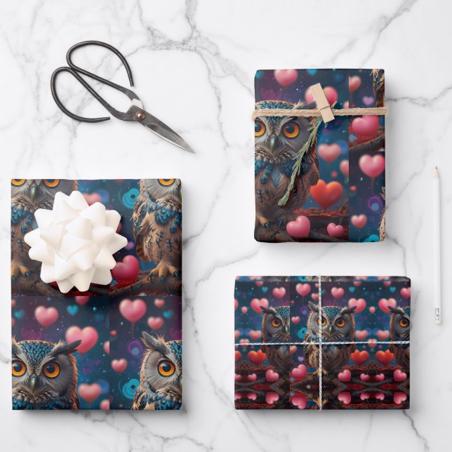 Owl always love you wrapping paper sheets (Front)