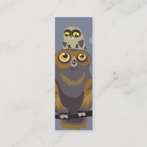 Owl and Baby Owl Bookmark Business Cards