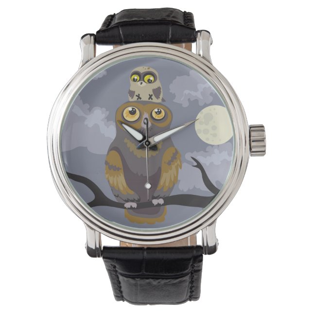 Owl and Baby wrist watch (Front)