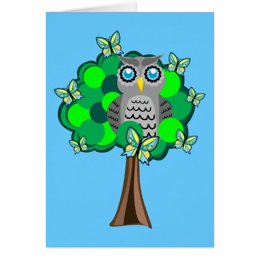 Owl and Butterflies Cards (Front)