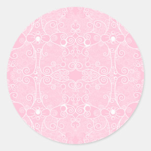 Owl and Firefly Lace Classic Round Sticker