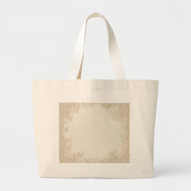Owl and Firefly Lace Large Tote Bag (Front)