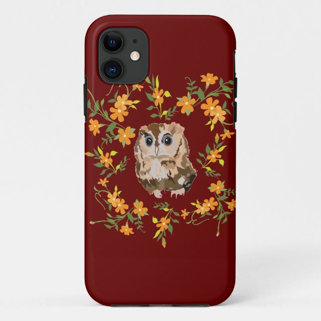 Owl and flowers Case-Mate iPhone case (Back)