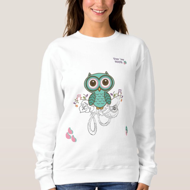 owl and flowers sweatshirt (Front)