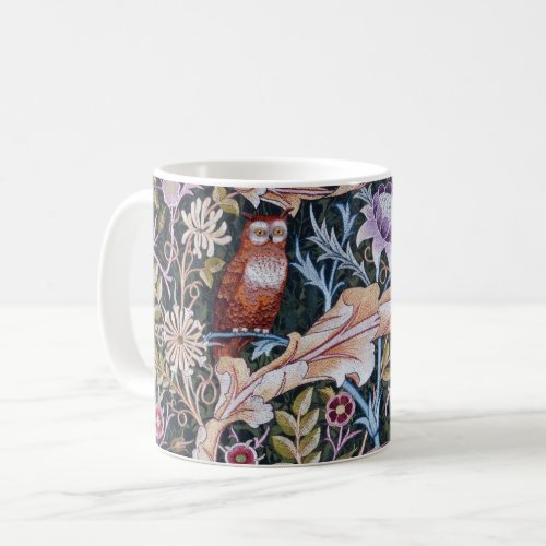 Owl and Flowers William Morris Coffee Mug