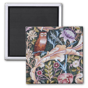 Owl and Flowers, William Morris Magnet