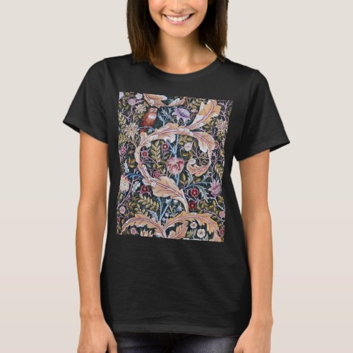 Owl and Flowers William Morris T_Shirt