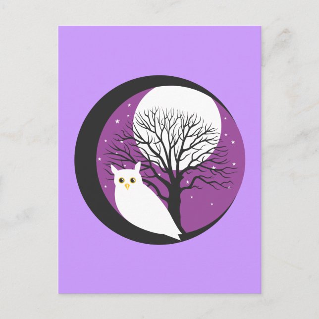 OWL AND MOON POSTCARD (Front)