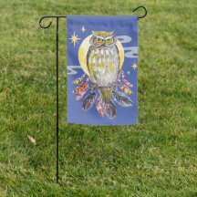 Owl and Moon Spirit Animal Garden Flag