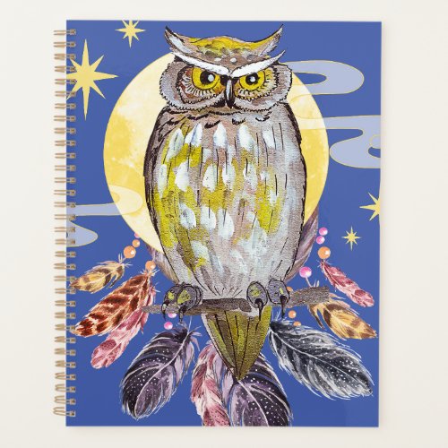 Owl and Moon Spirit Animal Planner Calendar Book