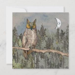 Owl and Moon Wisdom Thank You Card