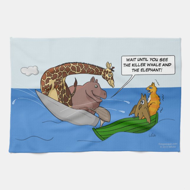 Owl and Pussycat and Others Kitchen Towel (Horizontal)