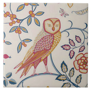 Owl and Rose, William Morris Ceramic Tile