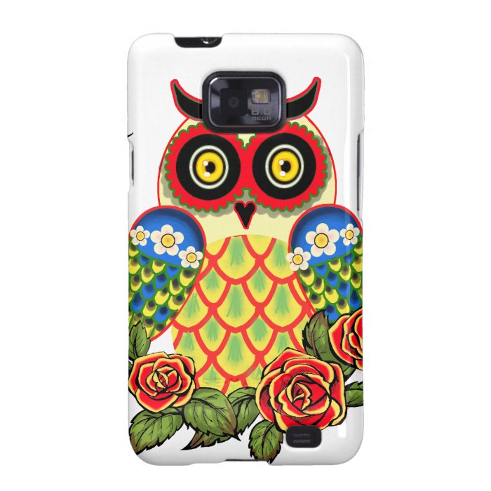 Owl and Roses Mexican style Samsung Galaxy SII Cases