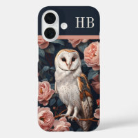 Owl and Roses Monogram Personalized